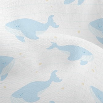 Water Blue Gentle Whale Lightweight Performance Linen