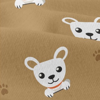 White Cute Puppy With Footprin Modern Jersey