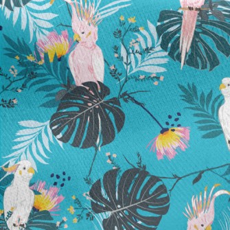 Parrot In The Rainforest Jersey Backed Fleece