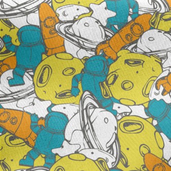 Colorful Universe Pattern Jersey Backed Fleece