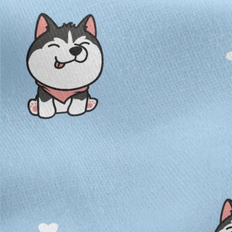 Cute Husky Sticking Out Tongue Jersey Backed Fleece