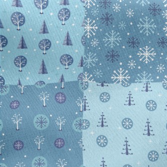 Christmas Tree With Snowflakes Jersey Backed Fleece