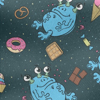 Space Alien With Candy Jersey Backed Fleece