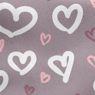 Hand Drawn Love Heart Jersey Backed Fleece