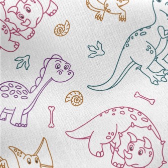 Color Line Dinosaur Jersey Backed Fleece