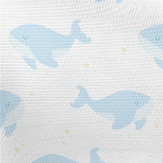 Water Blue Gentle Whale Pongee
