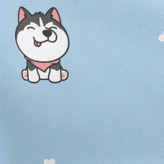 Cute Husky Sticking Out Tongue Pongee