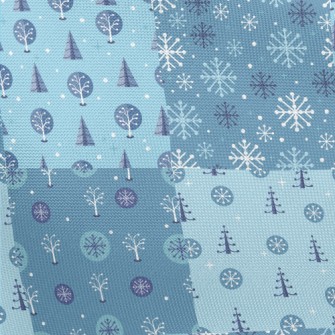 Christmas Tree With Snowflakes Pongee