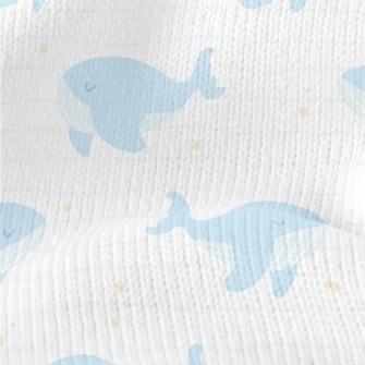 Water Blue Gentle Whale Stretch Jersey