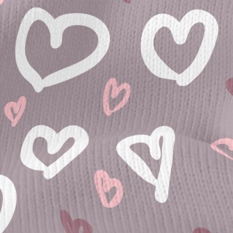 Hand Drawn Love Heart Stretch Jersey