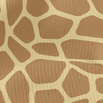 Brown Block Giraffe Pattern Stretch Jersey
