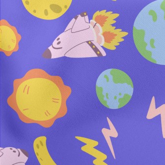 Flying Into Space Rocket And O Lightweight Cotton Poplin