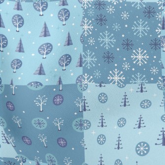 Christmas Tree With Snowflakes Lightweight Cotton Poplin