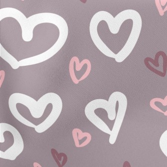 Hand Drawn Love Heart Lightweight Cotton Poplin