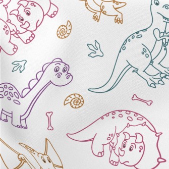 Color Line Dinosaur Lightweight Cotton Poplin