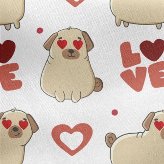 Love Eyes Puppy Jersey Backed Fleece