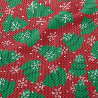 Snowflakes Flying Fat Christma Birdseye Piqué