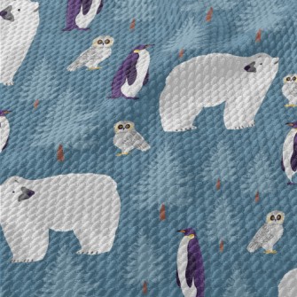 Polar Bear Penguin Owl Birdseye Piqué