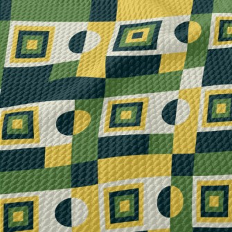 Contrasting Color Small Square Birdseye Piqué