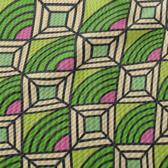 Square Curved Lines Birdseye Piqué