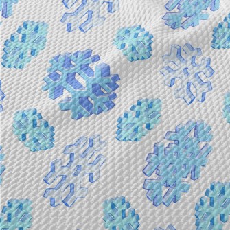 Realistic 3D Snowflakes Birdseye Piqué
