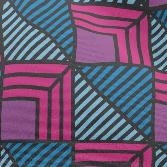 Geometric Square Stripes Chiffon