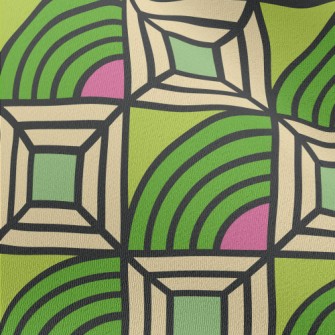 Square Curved Lines Chiffon