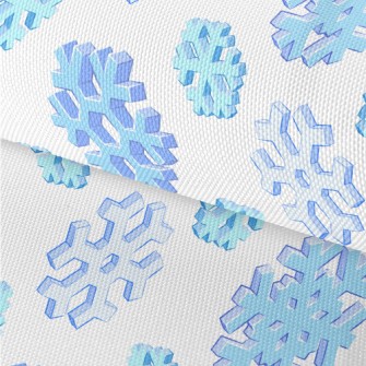 Realistic 3D Snowflakes Waterproof Oxford