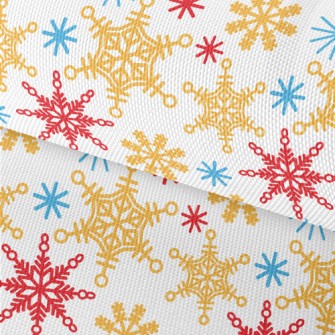 Shiny Tricolor Snowflakes Waterproof Oxford