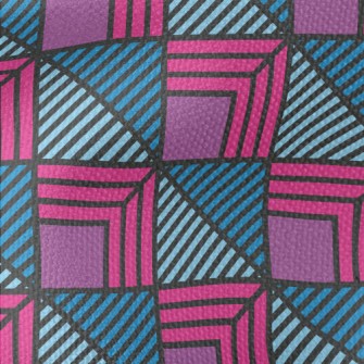 Geometric Square Stripes Waterproof Canvas