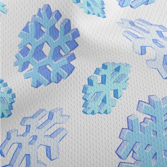 Realistic 3D Snowflakes Athletic Mesh Flat Back