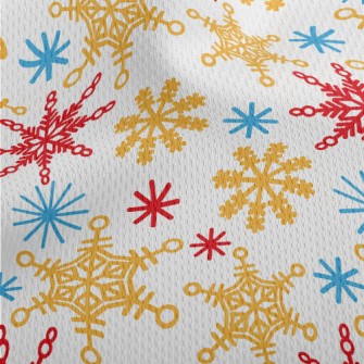 Shiny Tricolor Snowflakes Athletic Mesh Flat Back