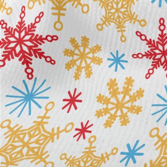 Shiny Tricolor Snowflakes Terry
