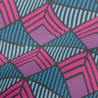 Geometric Square Stripes Performance Linen