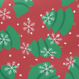 Snowflakes Flying Fat Christma Twill