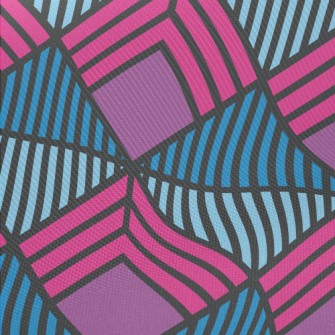Geometric Square Stripes Twill
