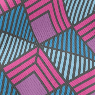 Geometric Square Stripes Standard Corduroy