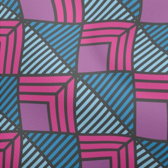 Geometric Square Stripes Dobby