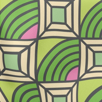 Square Curved Lines Stretch Ponte