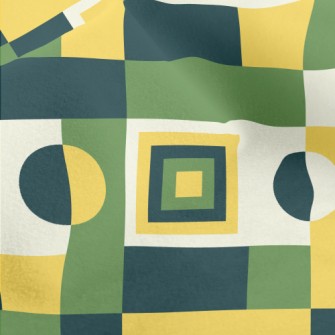 Contrasting Color Small Square Micro Fleece