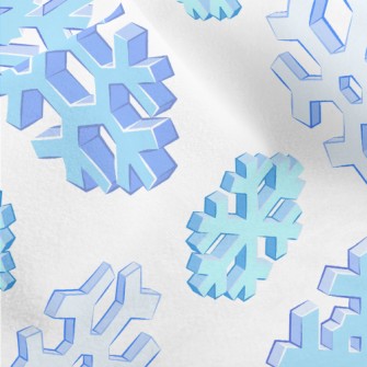Realistic 3D Snowflakes Micro Fleece
