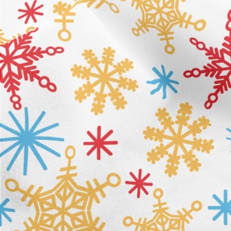 Shiny Tricolor Snowflakes Micro Fleece