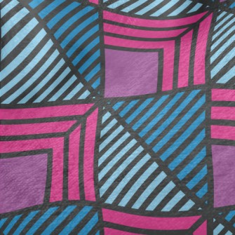 Geometric Square Stripes Minky