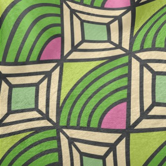 Square Curved Lines Minky