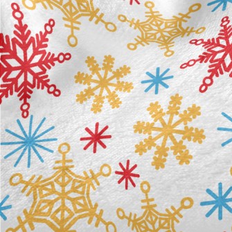 Shiny Tricolor Snowflakes Minky