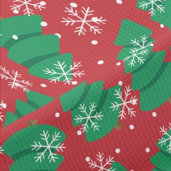 Snowflakes Flying Fat Christma Piqué