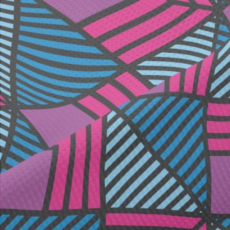 Geometric Square Stripes Piqué