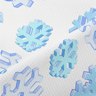Realistic 3D Snowflakes Piqué