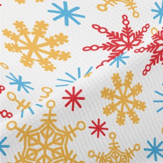 Shiny Tricolor Snowflakes Piqué