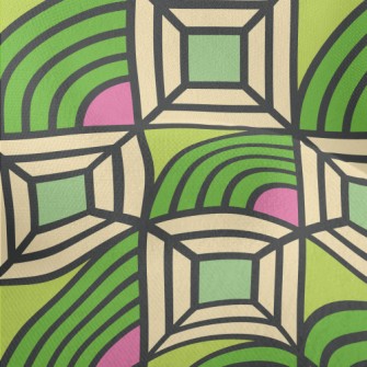 Square Curved Lines Lightweight Performance Linen